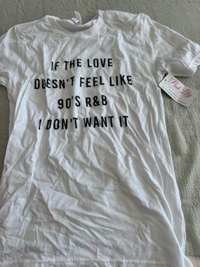 Bella Canvas White Crewneck Tee with Black Logo Tag